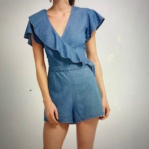 NWOT Draper James Denim Romper